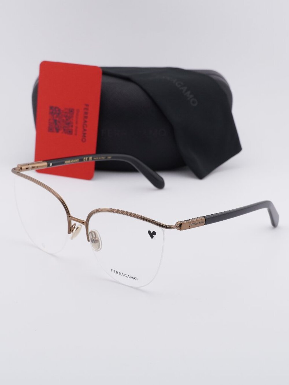 Salvatore Ferragamo SF2227 730 Cat Eye Eyeglasses 56mm – Amber Gold